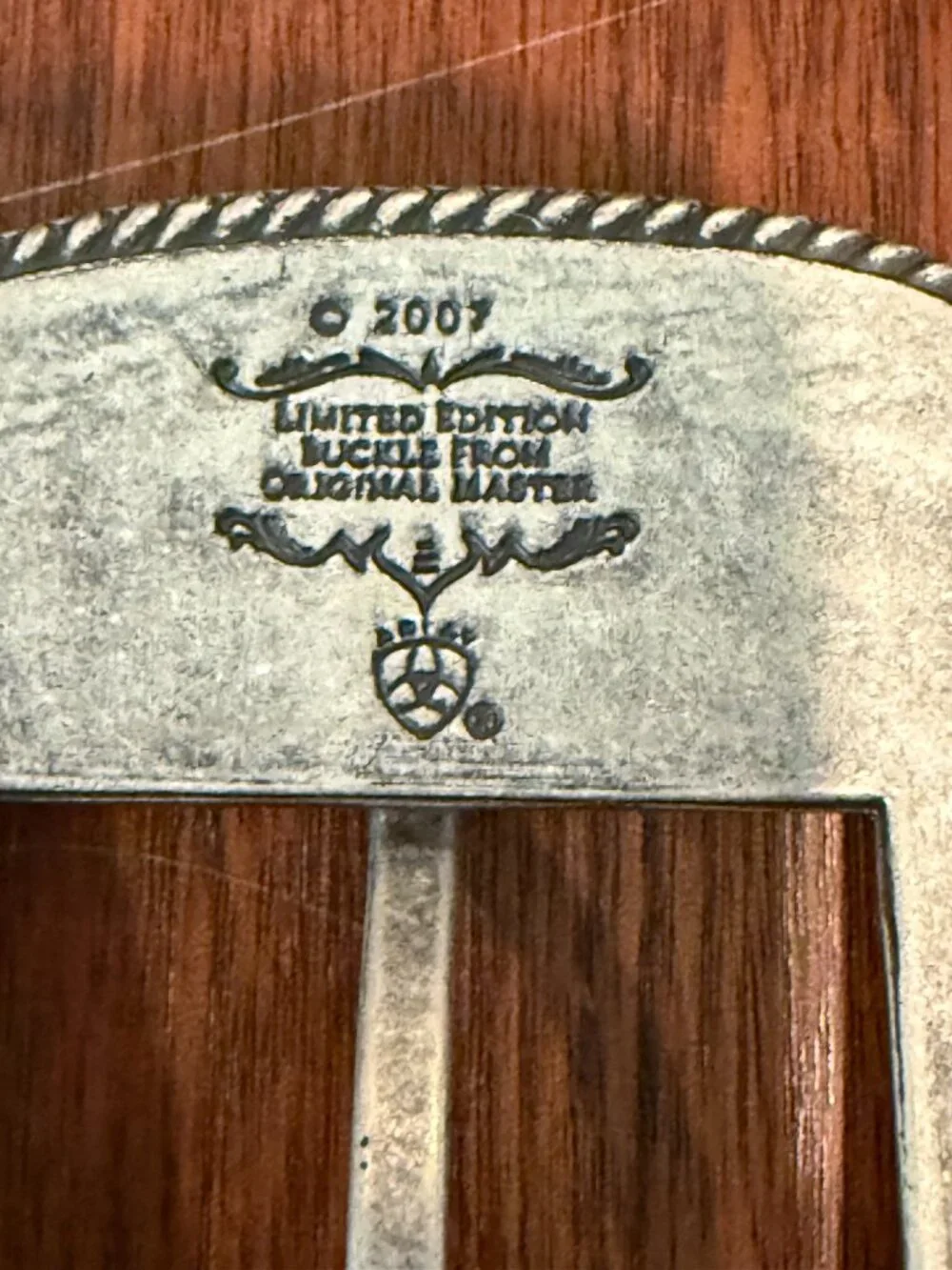 Ariat Black Leather Belt with 2007 Limited Edition Buckle